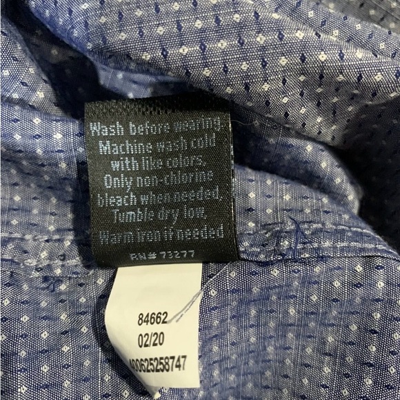 Marc Anthony Luxury Slim Fit Shirt XXL Button 1-Pocket Navy Dot Long Sleeve  New - Picture 7 of 8